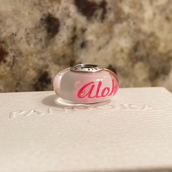 Pandora Hawaii Exclusive Aloha Cherry Blossom Flower Murano Charm RARE - Picture 3 of 8